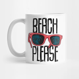 Beach Please Sunglasses and Palm Trees Mug